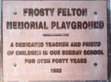 This plaque explains the origin of the playground.
